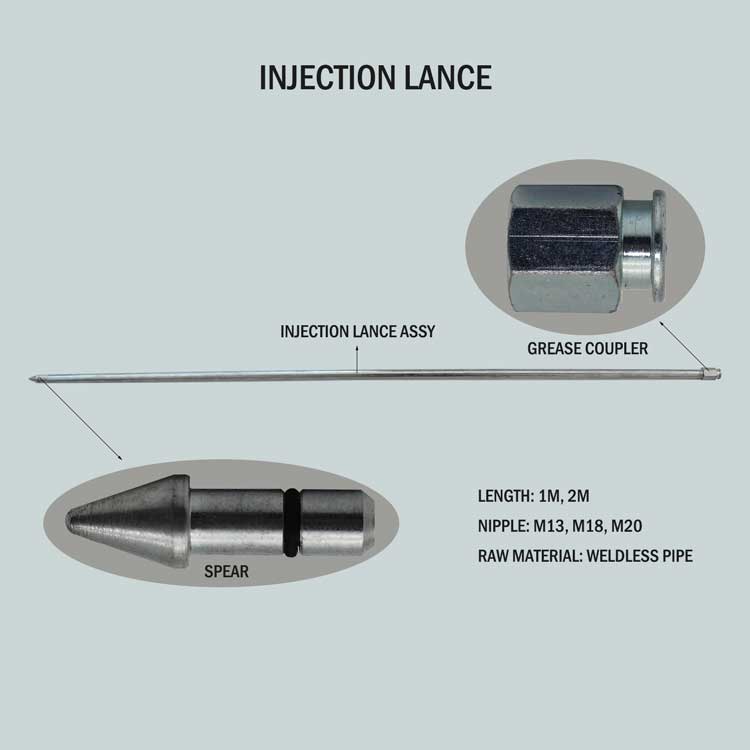 ram grout chemical injection lance for underground stabilization