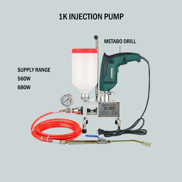 single component 1k grout injection pump machine for polyurethane